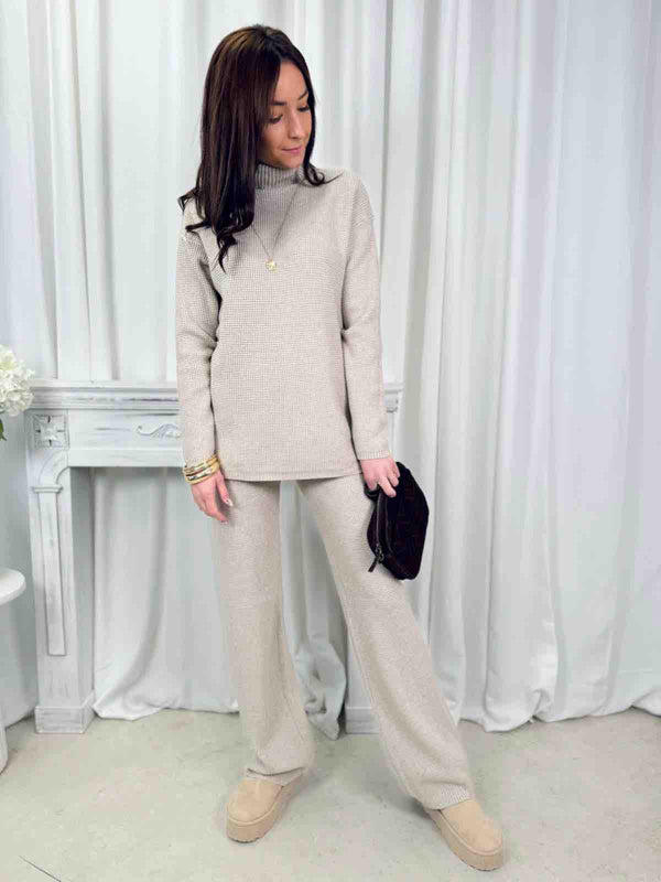 Ensemble pantalon-pull Margaux Beige