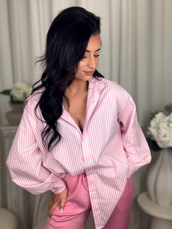 Chemise Rayures Rose