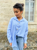 Chemise Victoire Rayée Bleu Clair