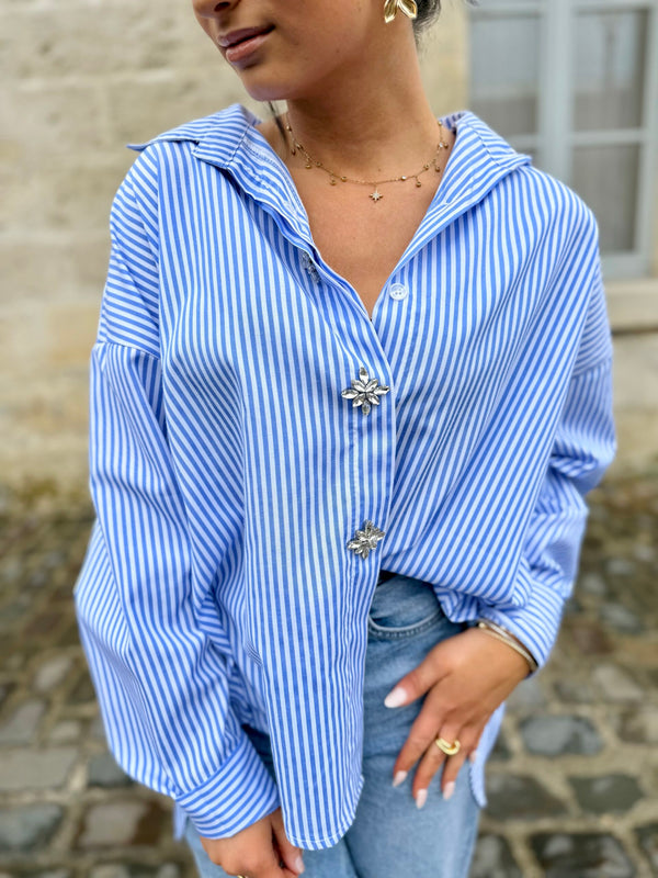 Chemise Victoire Rayée Bleu Clair