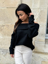 Pull Bardot Noir