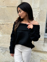 Pull Bardot Noir