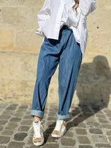 Pantalon Odile Bleu (Grande taille)