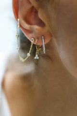 Boucle d'Oreille Emy - Or et Argent